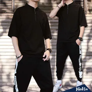 【HeHa】簡約純色五分袖假兩件上衣 六色 歷史價格詳細信息