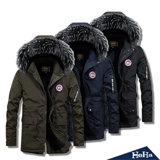【HeHa】加厚鋪棉毛領連帽中長版外套 二色 歷史價格詳細信息