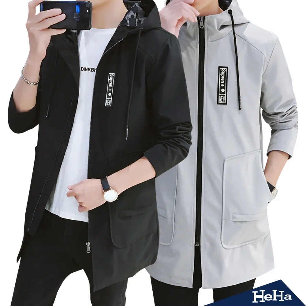 【HeHa】連帽抽繩口袋工裝潮流夾克 三色 歷史價格詳細信息