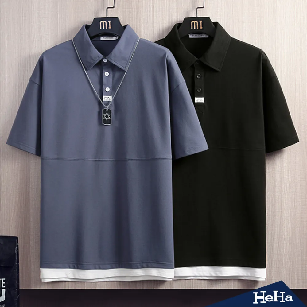 【HeHa】假兩件字母短袖上衣 四色 歷史價格詳細信息