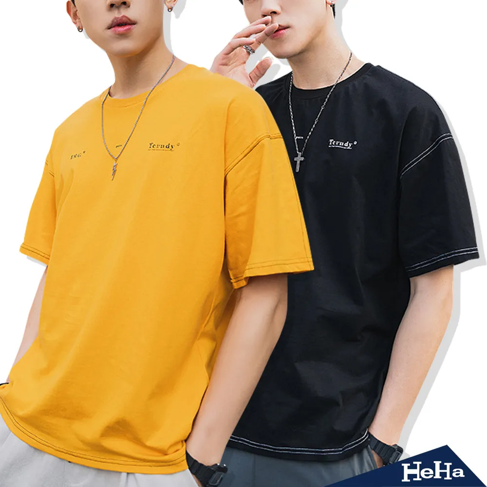 【HeHa】簡約純色五分袖假兩件上衣 六色 歷史價格詳細信息