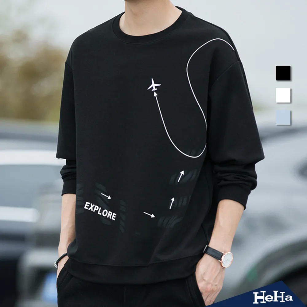 【HeHa】圓領舒適創意精神英文字母長袖上衣 四色 歷史價格詳細信息