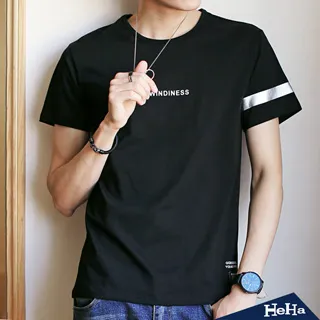 【HeHa】簡約純色五分袖假兩件上衣 六色 歷史價格詳細信息