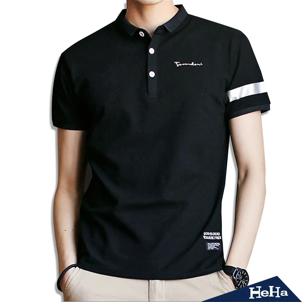 【HeHa】袖子造型修身POLO衫上衣 三色 歷史價格詳細信息