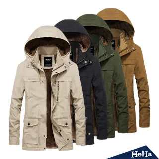 【HeHa】連帽抽繩口袋工裝潮流夾克 三色 歷史價格詳細信息