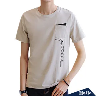 【HeHa】假兩件字母短袖上衣 四色 歷史價格詳細信息