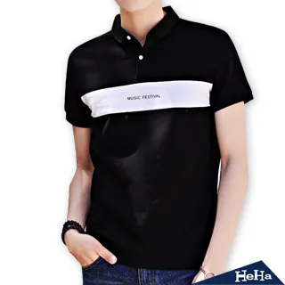 【HeHa】字母隱形扣短袖POLO衫 四色 歷史價格詳細信息