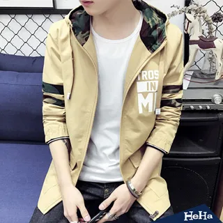 【HeHa】連帽抽繩口袋工裝潮流夾克 三色 歷史價格詳細信息