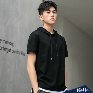 【HeHa】假兩件字母短袖上衣 四色 歷史價格詳細信息