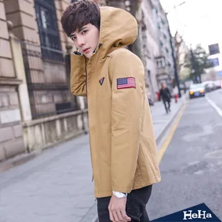 【HeHa】連帽抽繩口袋工裝潮流夾克 三色 歷史價格詳細信息