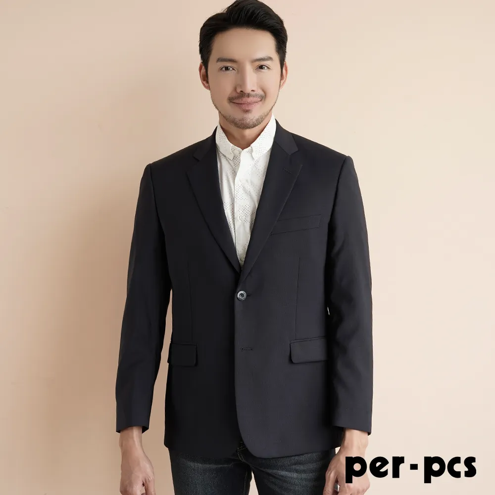 【per-pcs】低調品味羊毛合身平面西褲_深藍格(717103) 歷史價格詳細信息