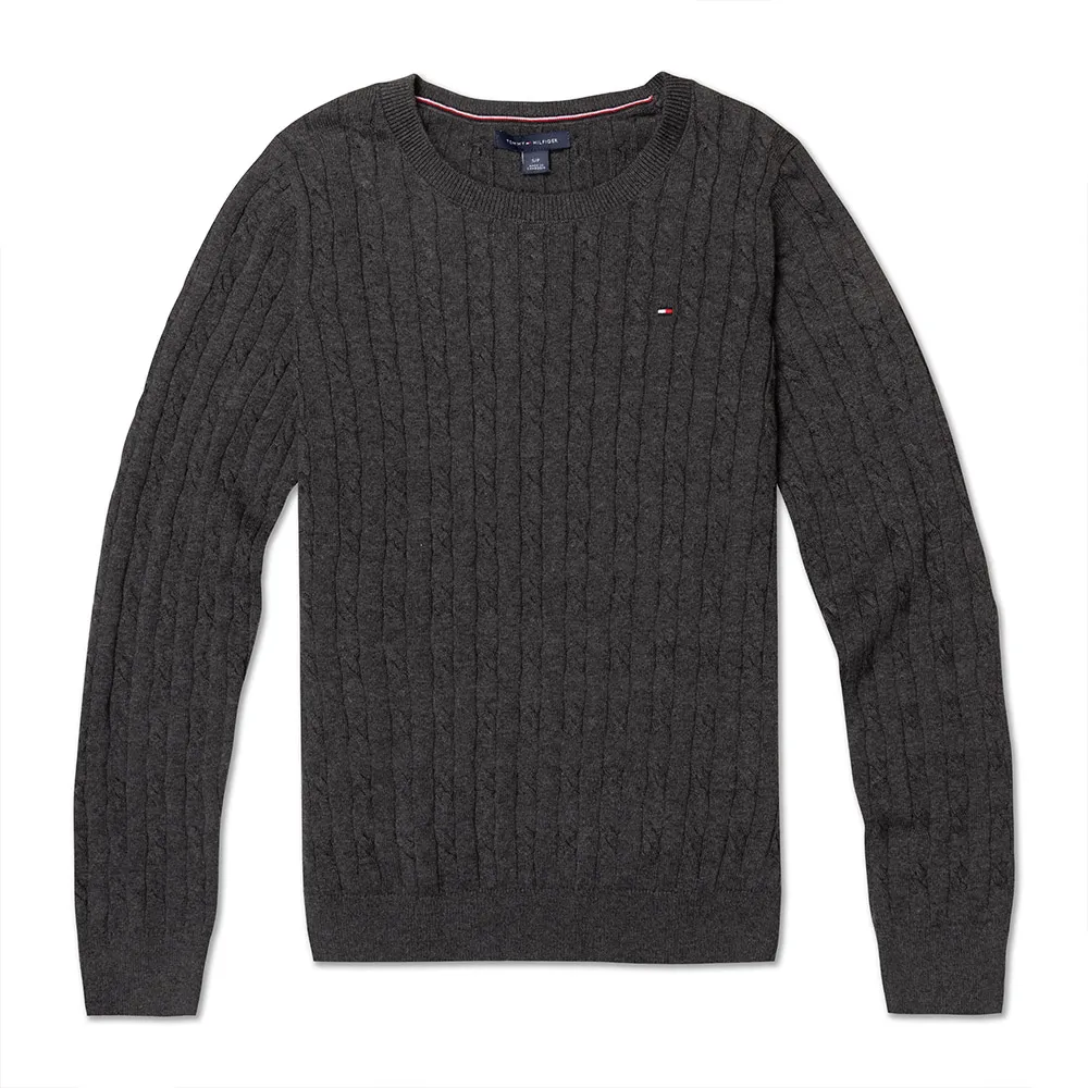 TOMMY 熱銷圓領刺繡小LOGO麻花針織毛衣-深藍色 歷史價格詳細信息
