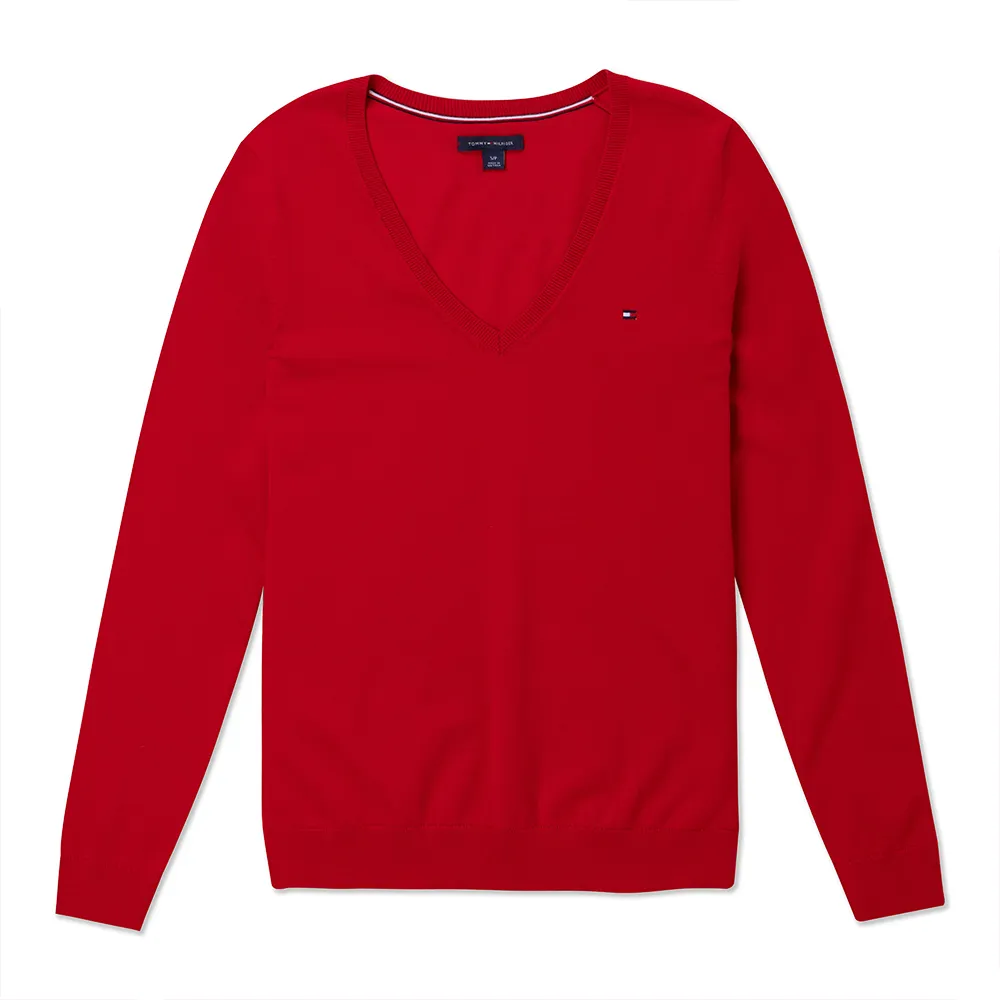TOMMY 熱銷V領Logo針織毛衣-墨綠色 歷史價格詳細信息