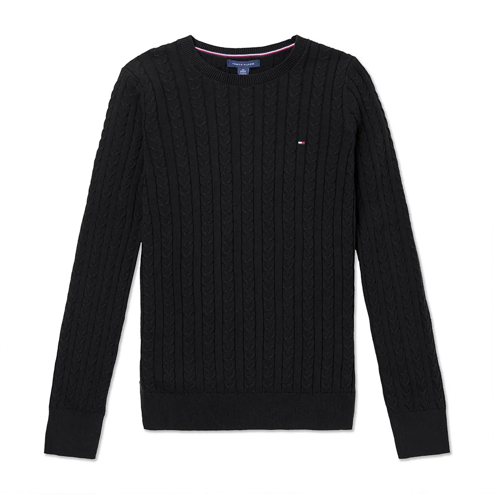 TOMMY 熱銷圓領刺繡小LOGO麻花針織毛衣-深藍色 歷史價格詳細信息