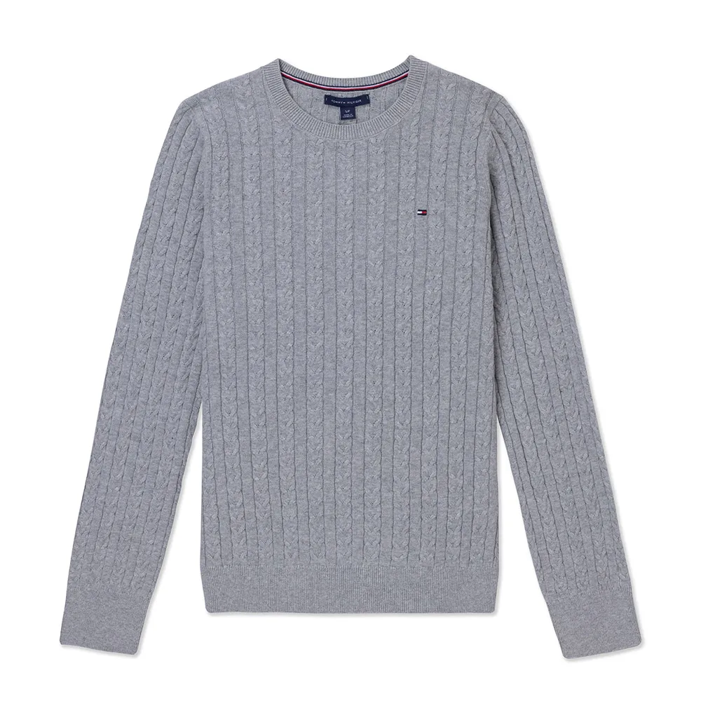 TOMMY 熱銷圓領刺繡小LOGO麻花針織毛衣-深藍色 歷史價格詳細信息