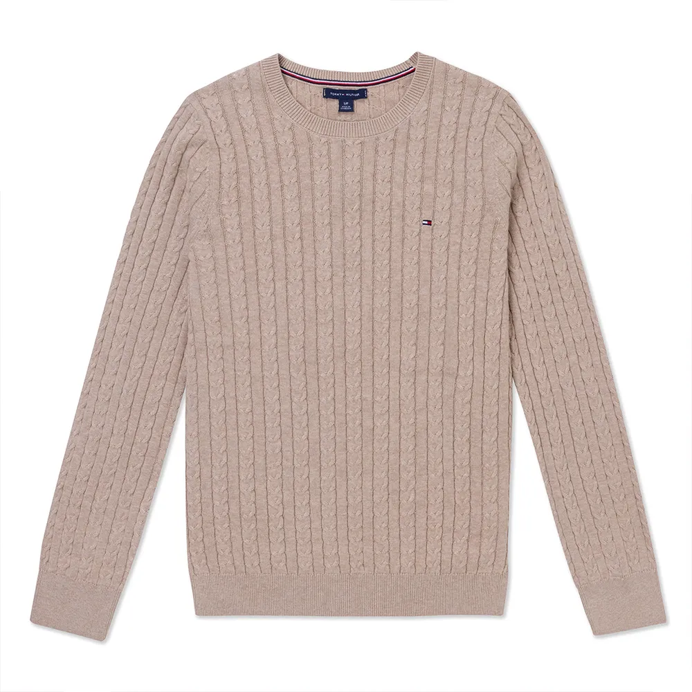 TOMMY 熱銷圓領Logo麻花針織毛衣(女)-深鐵灰色 歷史價格詳細信息