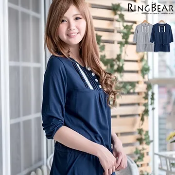 胸前壓摺荷葉蕾絲邊木扣五分反折袖長版上衣(黑.粉.綠S-2L)-U180熊衣褲語 歷史價格詳細信息