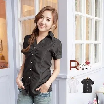 收腰白色短袖襯衫純欲泡泡袖短款上衣設計感小眾女夏季jk制服套裝 歷史價格詳細信息