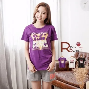 [S-7L熊衣褲語]圓潤身型的救星．U295金屬貼片柔棉蝴蝶袖圓領上衣(黑、粉、紫M-L) 歷史價格詳細信息