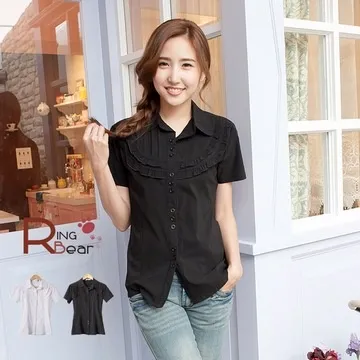 [S-7L熊衣褲語]圓潤身型的救星．U295金屬貼片柔棉蝴蝶袖圓領上衣(黑、粉、紫M-L) 歷史價格詳細信息