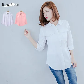 百搭素面雙口袋 寬版哺乳襯衫 哈韓孕媽咪孕婦裝【HA6768】 歷史價格詳細信息