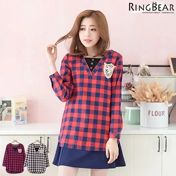 格紋棉麻連衣裙 洋裝 孕婦裝 桐心媽咪【CC0654】 歷史價格詳細信息