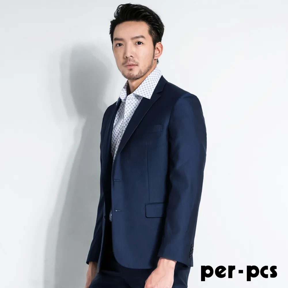 【per-pcs】都會率性品味休閒長袖合身襯衫_藍(719460) 歷史價格詳細信息