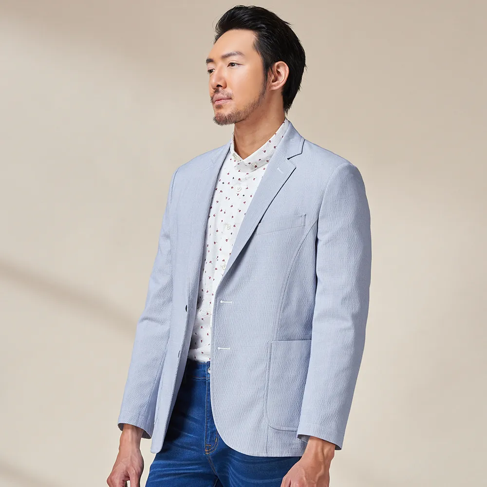 【per-pcs】商務率性長袖合身襯衫_白提花紋(719466) 歷史價格詳細信息