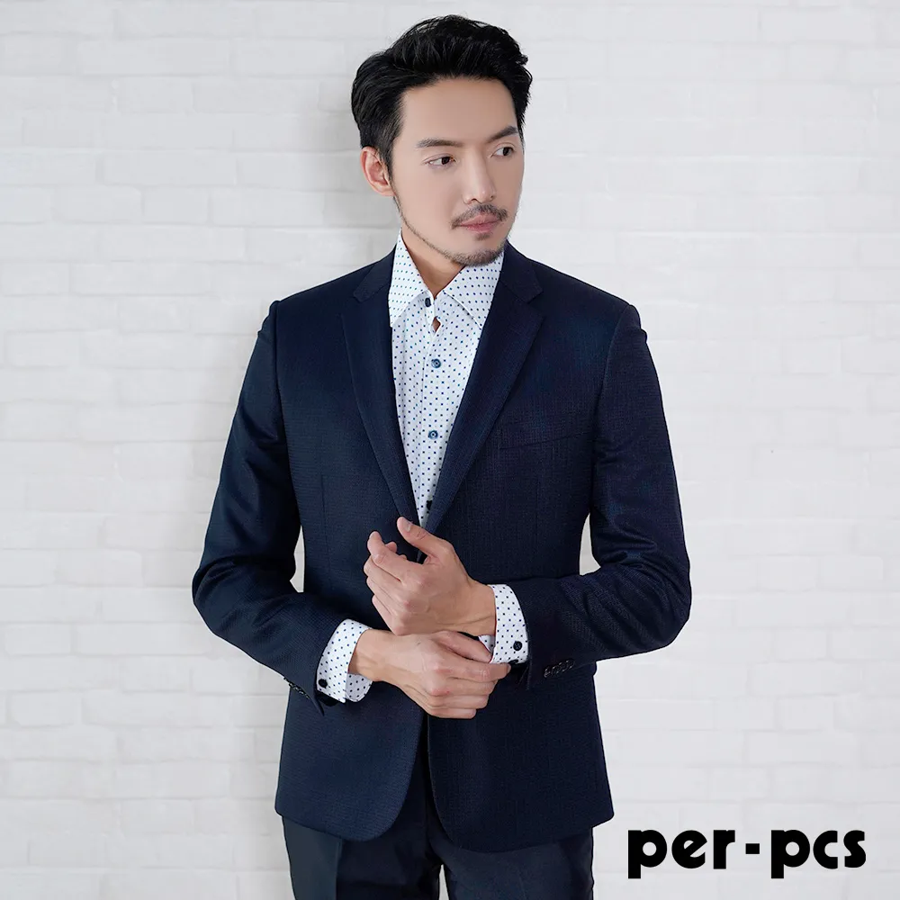 【per-pcs】品味條紋羊毛商務平面西褲_藍黑色(716105) 歷史價格詳細信息