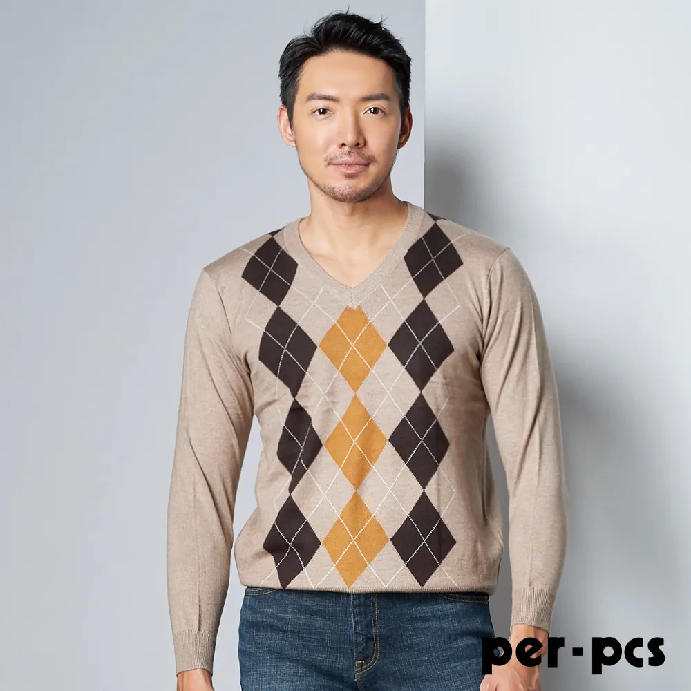 【per-pcs】羊毛菱格V領毛衣背心_酒紅色(PW0752) 歷史價格詳細信息