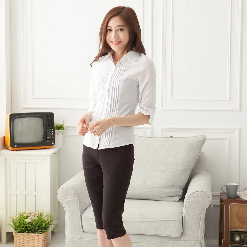 【EE-LADY】雙排斜線七分袖襯衫 歷史價格詳細信息