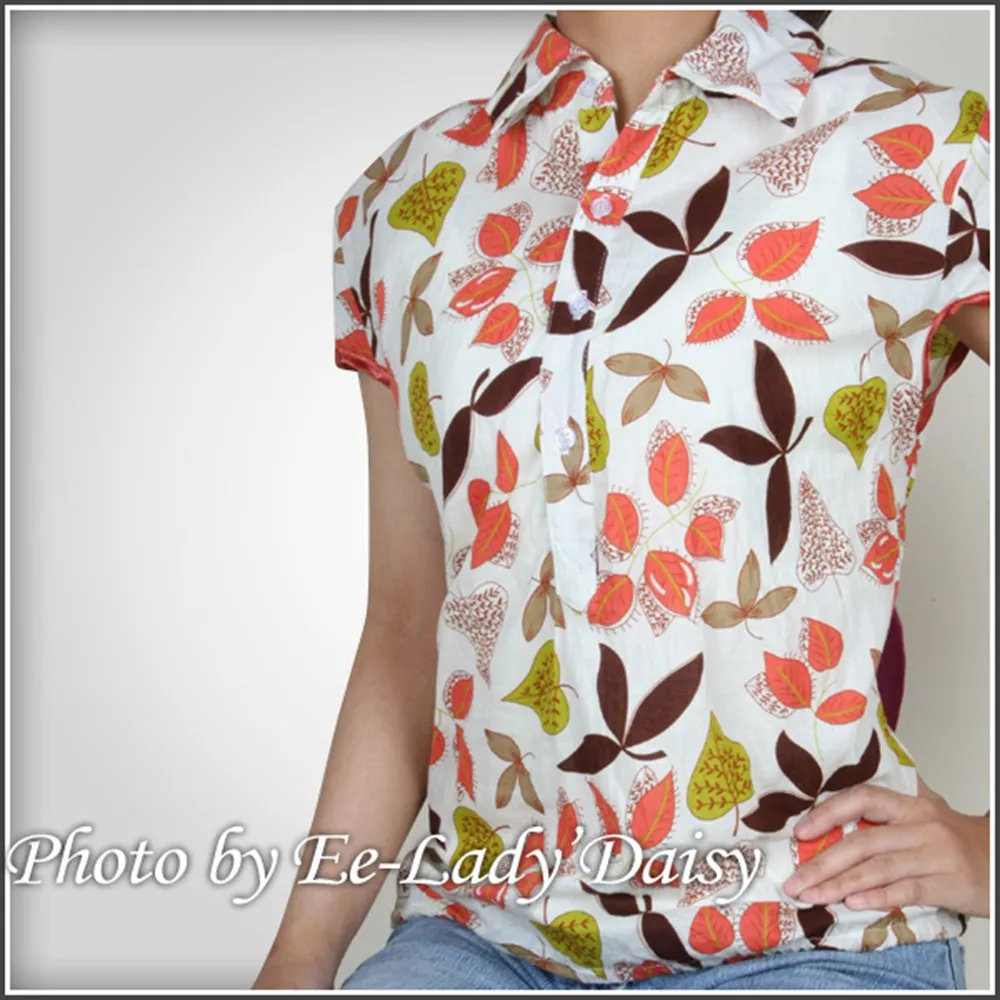 葉子圖案短袖男日系寬松大碼t恤男胖子學生體恤-正正男裝 歷史價格詳細信息