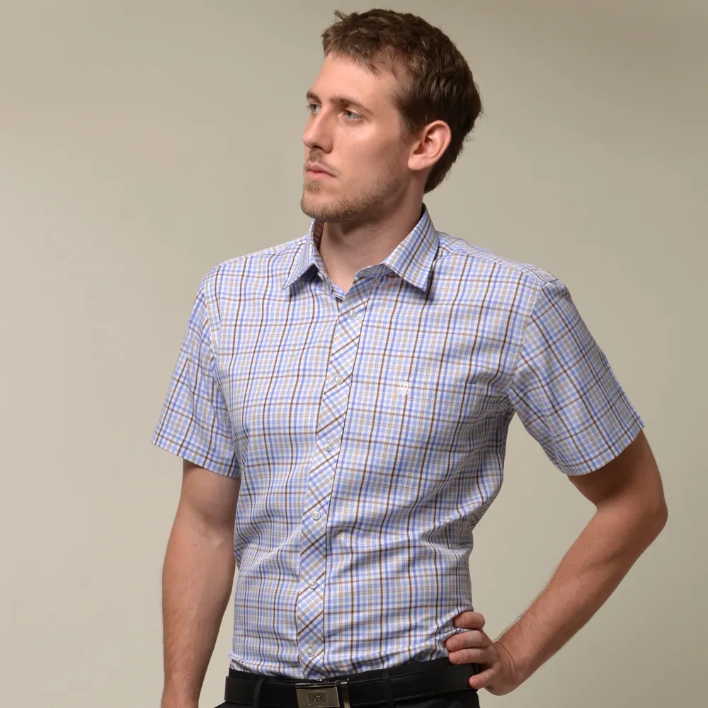 【金安德森】藍棕格紋窄版襯衫-長袖 歷史價格詳細信息