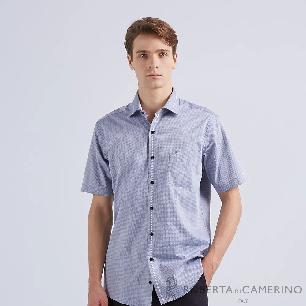 【ROBERTA諾貝達】台灣製男裝 土耳其素材 素雅細格子 紳士純棉短袖襯衫 白底 歷史價格詳細信息