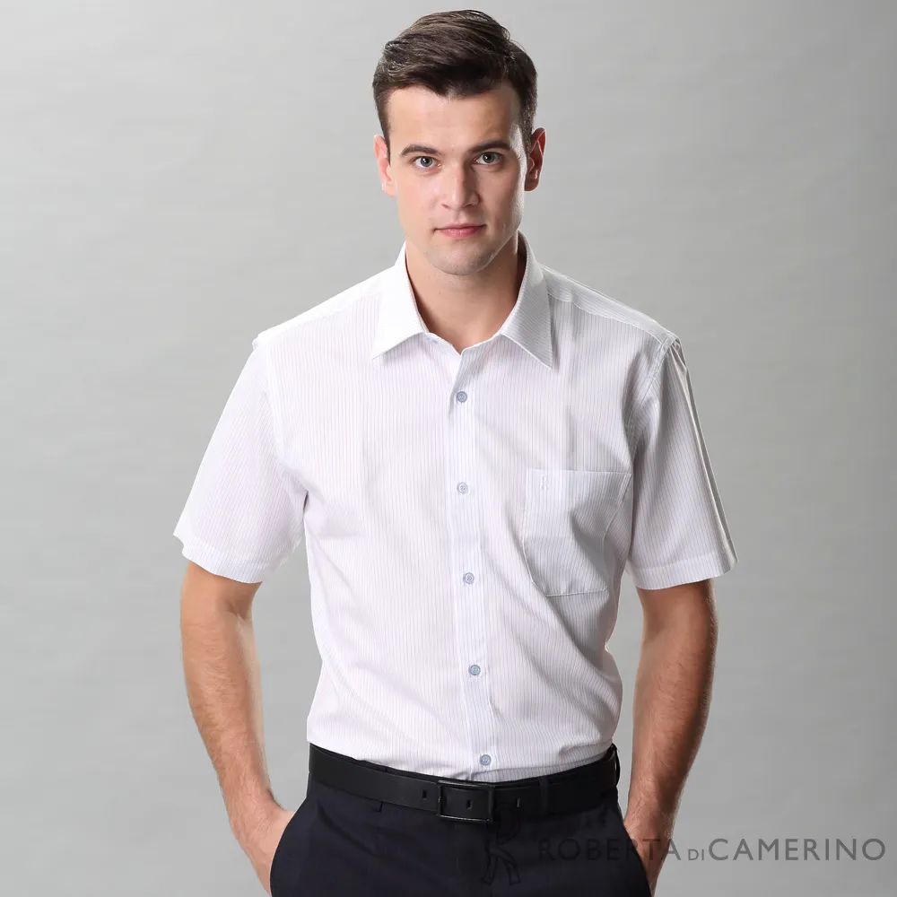 ROBERTA諾貝達 台灣製 合身版 紳士品味 優質純棉短袖襯衫 藍色 歷史價格詳細信息