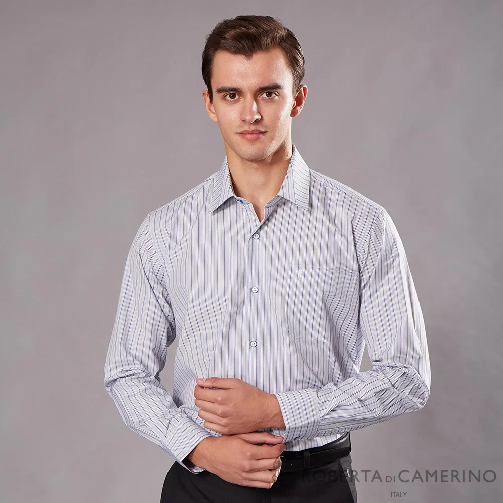 【ROBERTA諾貝達】 台灣製 優質嚴選 細條紋長袖襯衫 白 歷史價格詳細信息