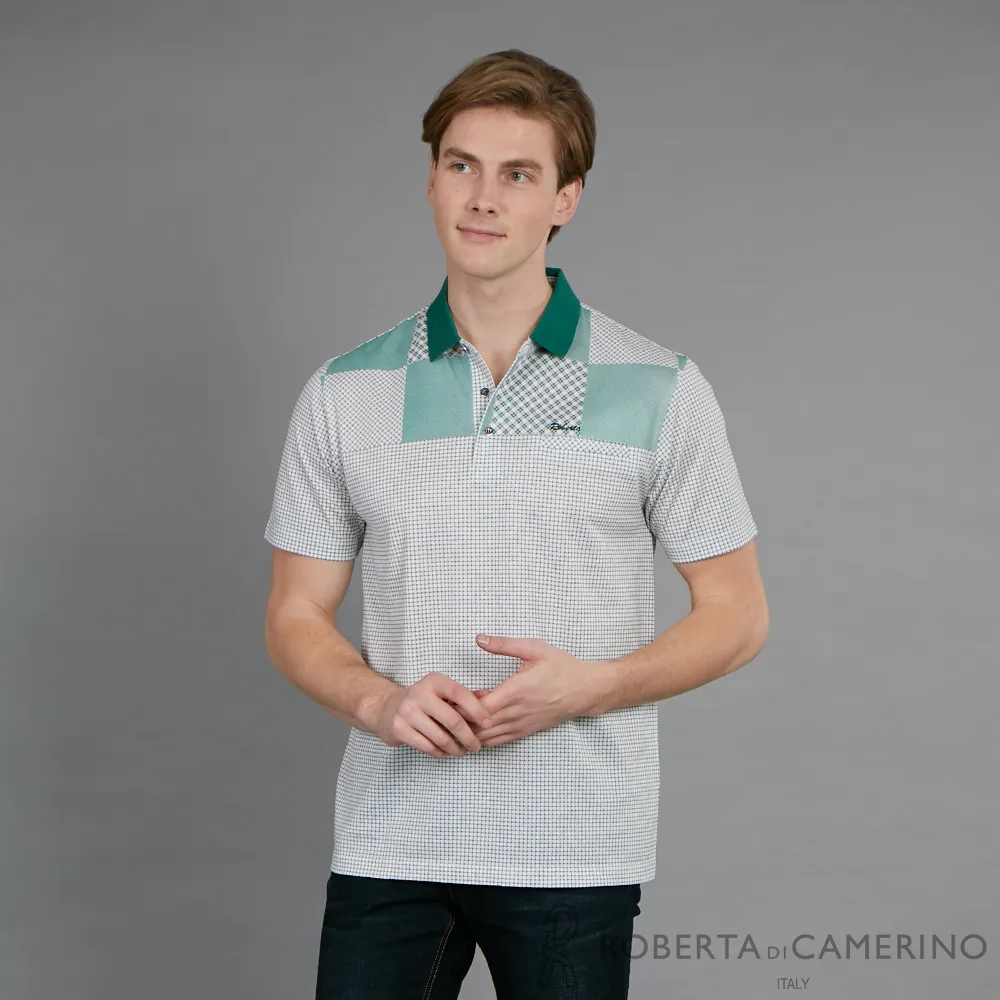 ROBERTA諾貝達 台灣製 造型橫條紋 純棉短袖POLO棉衫 藍綠 歷史價格詳細信息