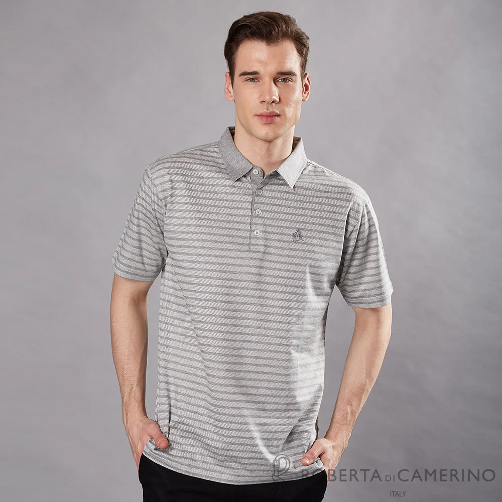 【ROBERTA諾貝達】台灣製 休閒簡約 短袖POLO棉衫 灰色 歷史價格詳細信息