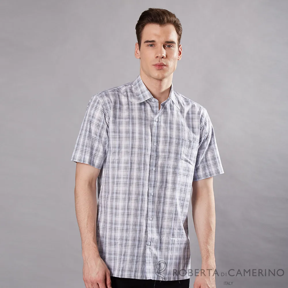 ROBERTA諾貝達  台灣製 休閒優雅 吸濕排汗短袖襯衫 淺灰 歷史價格詳細信息