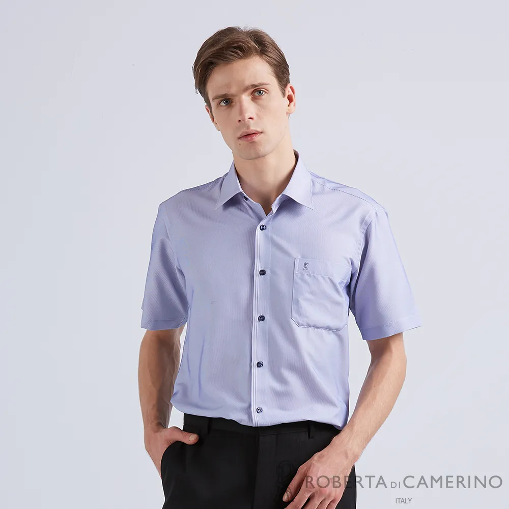 ROBERTA諾貝達  台灣製男裝 商務必備款 條紋白底短袖襯衫 藍 歷史價格詳細信息