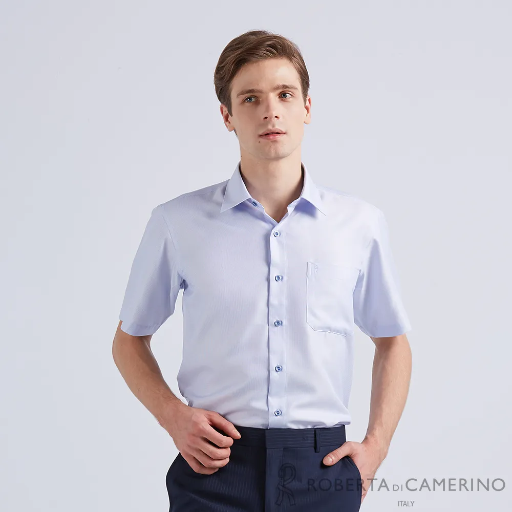 ROBERTA諾貝達  台灣製男裝 吸濕排汗 優質直條紋白底短袖襯衫 紫 歷史價格詳細信息