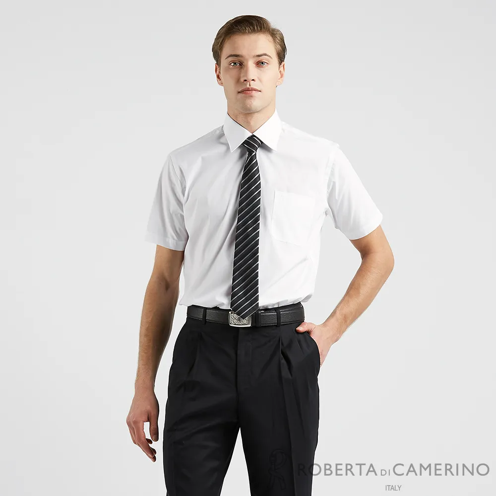 ROBERTA諾貝達 台灣製男裝 合身版修身剪裁 鈕扣領短袖襯衫 白 歷史價格詳細信息