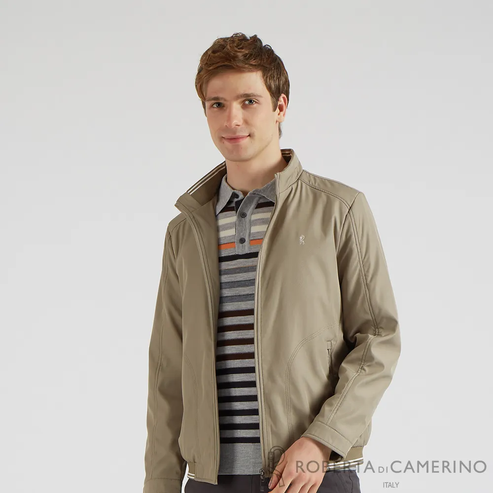 【ROBERTA諾貝達】 休閒男裝 質地輕柔 百搭透氣夾克  卡其 歷史價格詳細信息
