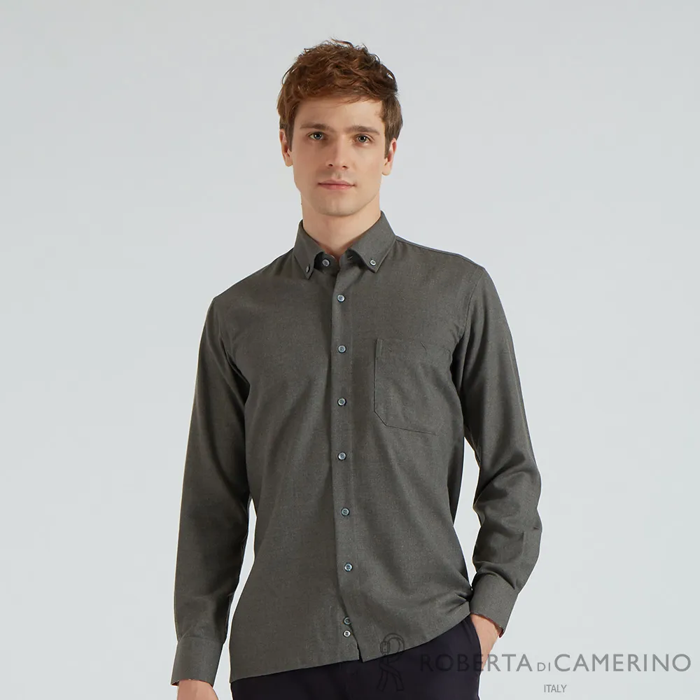 【ROBERTA諾貝達】男裝 冬季限定 保暖織物 高尚藍色格紋長袖厚襯衫 歷史價格詳細信息