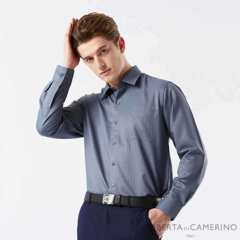 ROBERTA諾貝達  台灣製男裝 商務必備款 條紋白底短袖襯衫 藍 歷史價格詳細信息