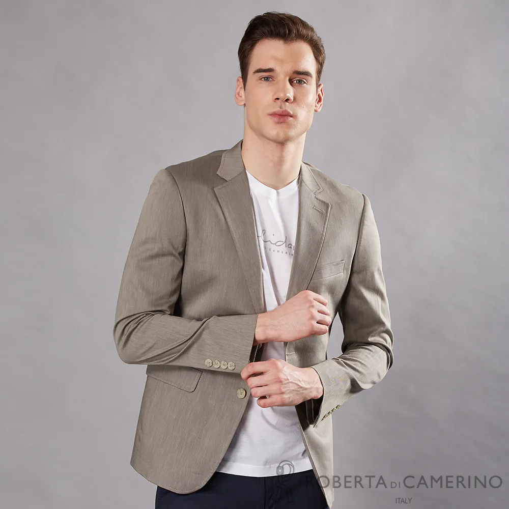 ROBERTA諾貝達 進口素材 嚴選腰身 休閒獵裝 HKD01S-97灰咖 歷史價格詳細信息