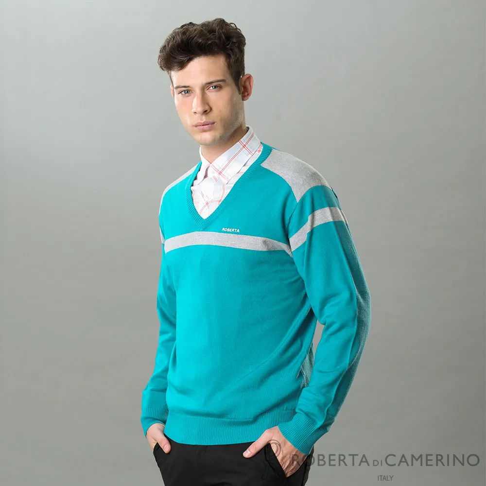 【ROBERTA諾貝達】進口素材 台灣製 V領設計 純美麗諾羊毛衣RSD55-36藍綠 價格比較,價格查詢,歷史價格詳細信息