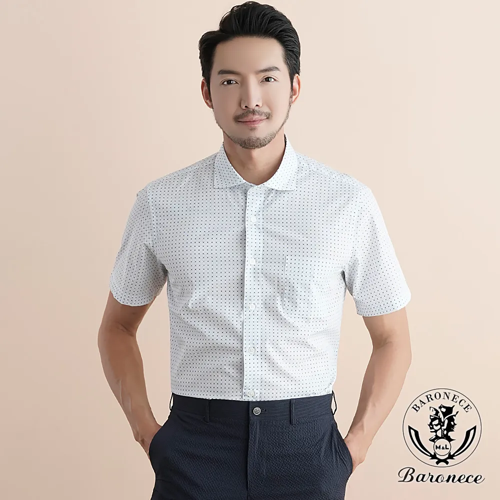 【BARONECE】簡約低調點點短袖襯衫(524412-10) 歷史價格詳細信息