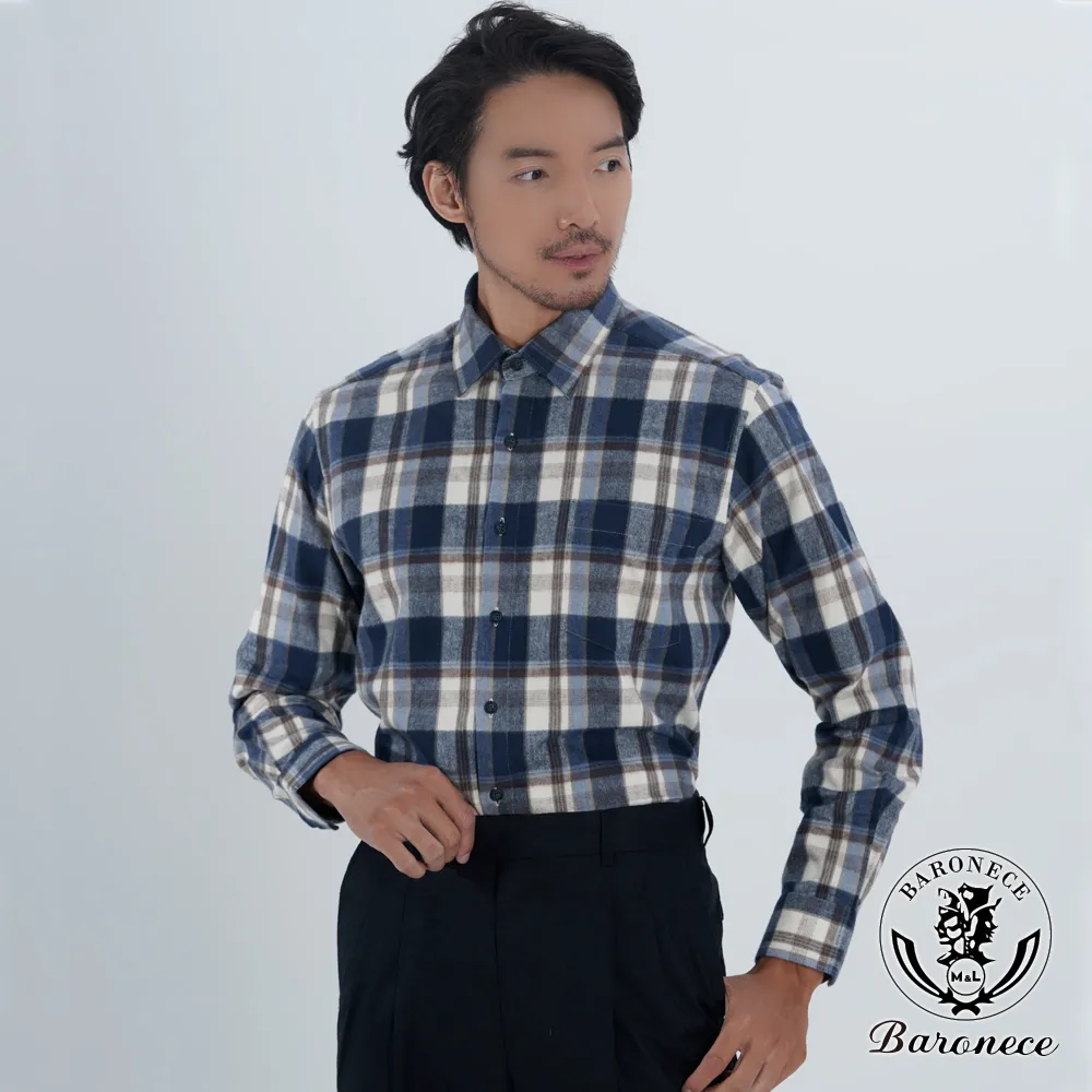 【BARONECE】經典格紋羊毛打摺西褲_灰色(67105-05) 歷史價格詳細信息