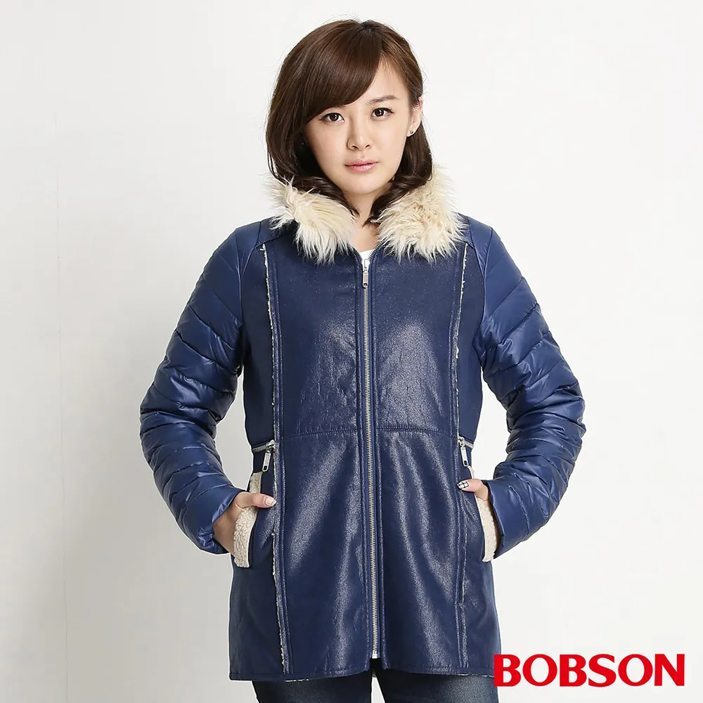 【BOBSON】女款麂皮貼合毛絨外套(黑34113-88) 歷史價格詳細信息